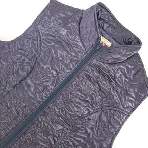 Toffee Apple Quilted Vest Women's Small Silver Satin Preppy‎ Academia Grannycore